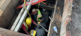 A company crew retires Lincoln-era natural gas pipe in Chicago
