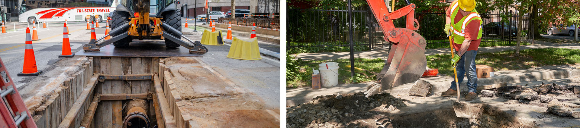 natural gas construction on city street