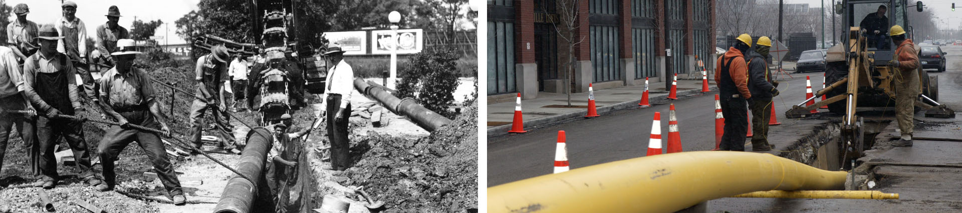 natural gas pipe installation historic and current